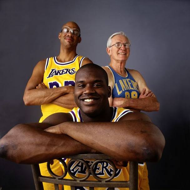 O&#39;Neal con Kareem e George Mikan, leggende Lakers.